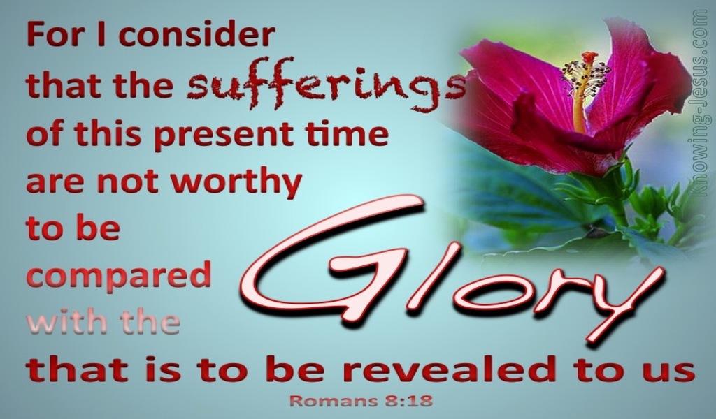 Romans 8:18 Suffering And Glory (aqua)